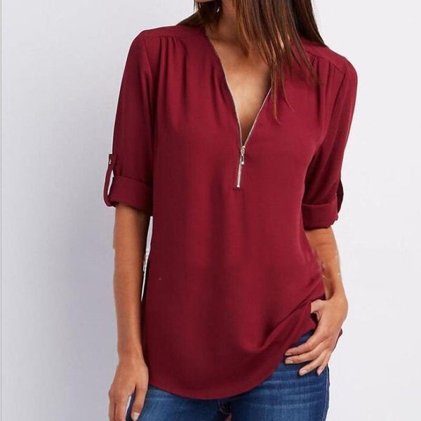 women's chiffon v-neck blouses black white plus size 5xl long sleeve feminine blouse 2020 spring summer zipper lady shirts1
women's chiffon v-neck blouses black white plus size 5xl long sleeve feminine blouse 2020 spring summer zipper lady shirts1