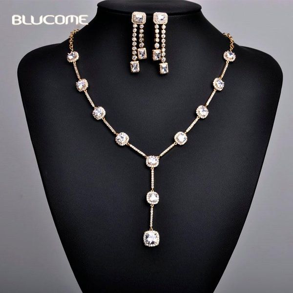 blucome fashion square zircon long pendant necklace jewelry sets tassel drop earrings for women wine party clothing accessories, Silver
blucome fashion square zircon long pendant necklace jewelry sets tassel drop earrings for women wine party clothing accessories, Silver