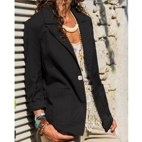 3 colors womens coat slim casual blazer solid color jacket outwear career turn-down collar long sleeve autumn coat plus size1, Black;brown
3 colors womens coat slim casual blazer solid color jacket outwear career turn-down collar long sleeve autumn coat plus size1, Black;brown