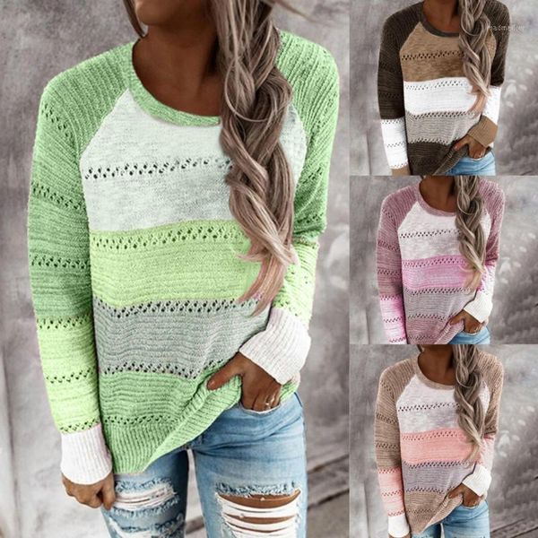 women's sweaters loose casual sweater women 2021 autumn winter long sleeve knitted o-neck color block striped pullover mujer1, White;black
women's sweaters loose casual sweater women 2021 autumn winter long sleeve knitted o-neck color block striped pullover mujer1, White;black