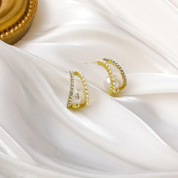 lovoacc imitation pearl c shape earrings gold color metal circle double layered rhinestone hoop earrings for women jewelry 2021, Golden;silver
lovoacc imitation pearl c shape earrings gold color metal circle double layered rhinestone hoop earrings for women jewelry 2021, Golden;silver