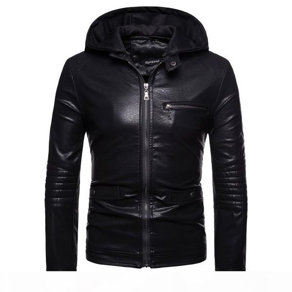 european and american style men's pu leather hooded jacket autumn casual white black leisure clothes polyester, Black;brown
european and american style men's pu leather hooded jacket autumn casual white black leisure clothes polyester, Black;brown