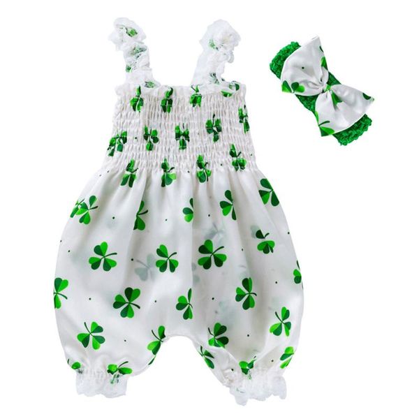 clothing sets 2021 baby summer girl sleeveless bubble trousers suspender bodysuit with headband 2pcs clover printed romper set, White
clothing sets 2021 baby summer girl sleeveless bubble trousers suspender bodysuit with headband 2pcs clover printed romper set, White