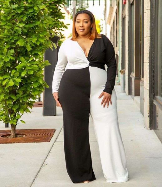 black big size women's autumn 2020 and white patchwork drs v-neck long sleeve, Black;gray
black big size women's autumn 2020 and white patchwork drs v-neck long sleeve, Black;gray