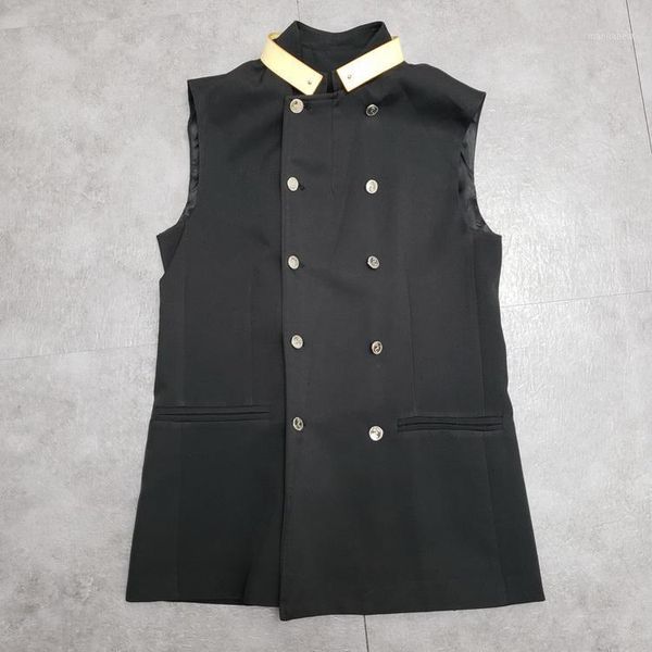 british double collar long suit vest autumn thin section sleeveless jacket female1, Black;white
british double collar long suit vest autumn thin section sleeveless jacket female1, Black;white