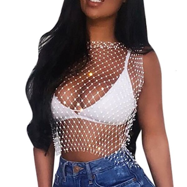 mesh tank women hollow out elastic see through rhinestone crop summer ladies fitness vest women clothing, White
mesh tank women hollow out elastic see through rhinestone crop summer ladies fitness vest women clothing, White