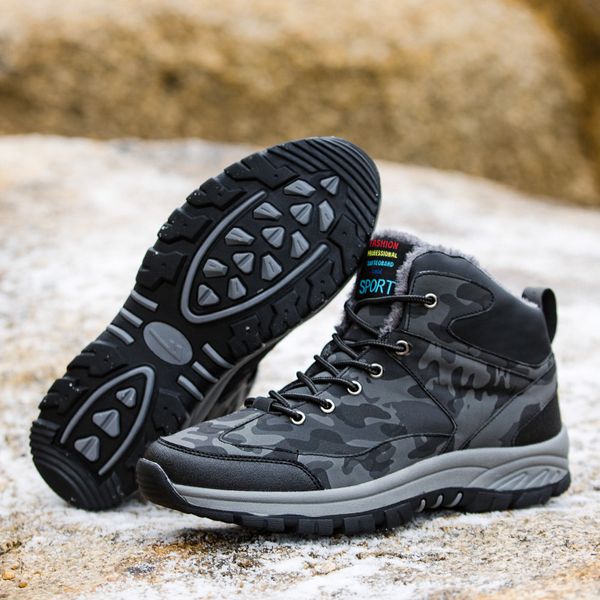 big winter size 39-46 outdoor boots in addition to velvet men's stripper-resistant shoes, Black
big winter size 39-46 outdoor boots in addition to velvet men's stripper-resistant shoes, Black