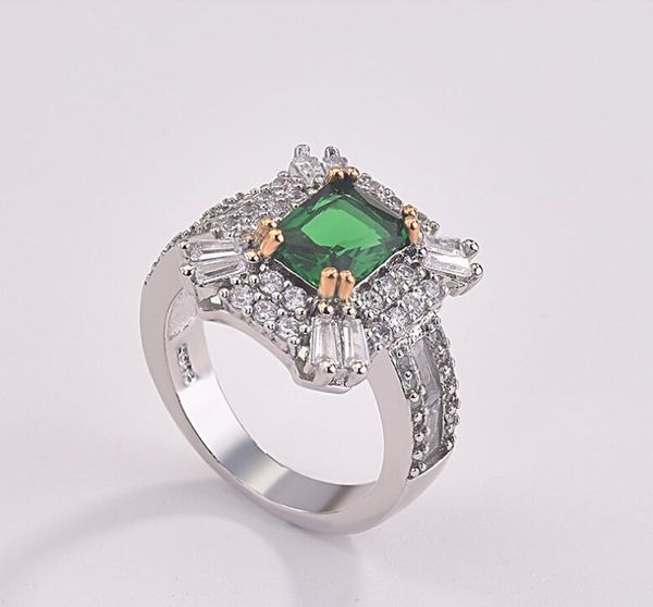 fine wedding rings inlaid emerald square princess ring micro set with diamonds engagement women's rings, Slivery;golden
fine wedding rings inlaid emerald square princess ring micro set with diamonds engagement women's rings, Slivery;golden