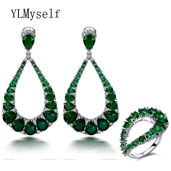 party accessories supplier fashion green crystal ring pendant earrings for women bijouterie china jewelry sets, Silver
party accessories supplier fashion green crystal ring pendant earrings for women bijouterie china jewelry sets, Silver