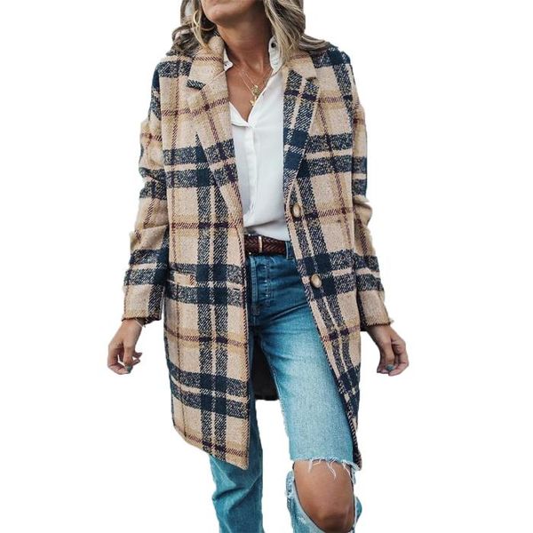 chic woolen coat women loose single breasted plaid blend shirt jackets outwear check trench winter coat cappotto donna, Black
chic woolen coat women loose single breasted plaid blend shirt jackets outwear check trench winter coat cappotto donna, Black