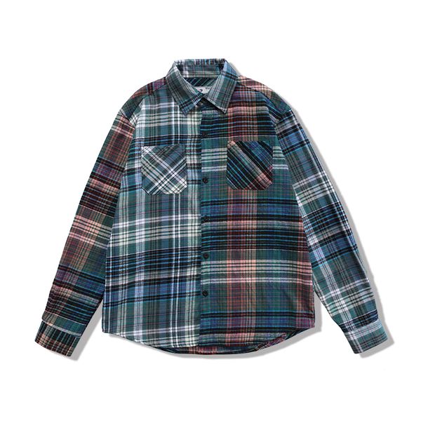 european and american new trendy brand plaid inkjet striped shirt jacket for men and women, White;black
european and american new trendy brand plaid inkjet striped shirt jacket for men and women, White;black