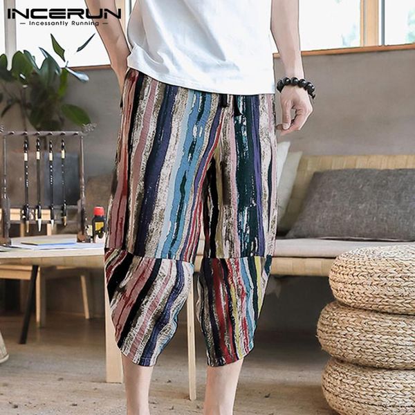 men's pants incerun men harem joggers colorful striped baggy pockets vintage trousers streetwear elastic waist casual thai, Black
men's pants incerun men harem joggers colorful striped baggy pockets vintage trousers streetwear elastic waist casual thai, Black