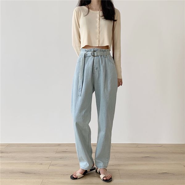 yanueun women's wide-leg casual loose high waist pockets jeans with sashes long demin pants for female, Blue
yanueun women's wide-leg casual loose high waist pockets jeans with sashes long demin pants for female, Blue