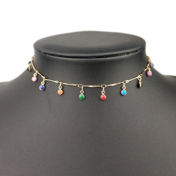 bohemian necklace for women charming colorful stone chain chockers necklace handmade party jewelry collares necklaces pendants, Silver
bohemian necklace for women charming colorful stone chain chockers necklace handmade party jewelry collares necklaces pendants, Silver