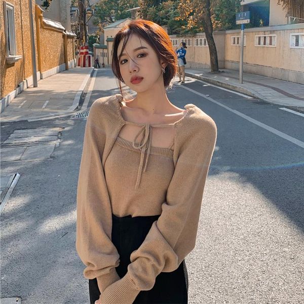 women's two piece pants womenstwo-piece suit cute retro loose bind knitted cardigan sweaters coat + sling tube bottoming for woman, White
women's two piece pants womenstwo-piece suit cute retro loose bind knitted cardigan sweaters coat + sling tube bottoming for woman, White