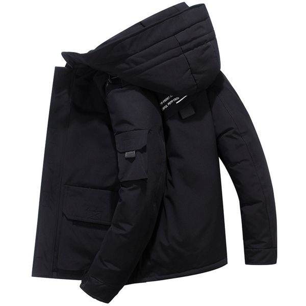 printed down et men's winter new fashion brand handsome cold proof short thickened couple's work cloth, Black
printed down et men's winter new fashion brand handsome cold proof short thickened couple's work cloth, Black