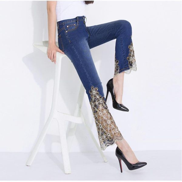 women jeans light blue black spring and summer thin stretch lace flares embroidered skinny sequined slimming mujer1
women jeans light blue black spring and summer thin stretch lace flares embroidered skinny sequined slimming mujer1