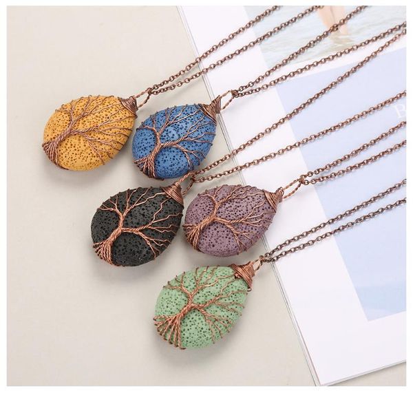 natural stone tree of life pendant lava stone rose gold color wrapped drop shaped healing stones pendants quartz druzy qylisb, Black
natural stone tree of life pendant lava stone rose gold color wrapped drop shaped healing stones pendants quartz druzy qylisb, Black