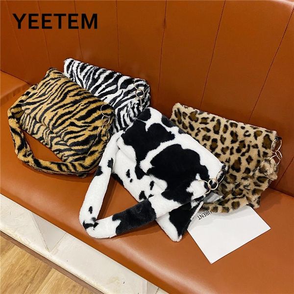 fashion small square bag zebra print leopard cow print autumn winter large capacity messenger bag shoulder student wallet