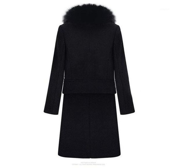 plus size 2018 new women fur collar woolen coat autumn winter thickening warm slim coats vintage long outerwear1, Black
plus size 2018 new women fur collar woolen coat autumn winter thickening warm slim coats vintage long outerwear1, Black