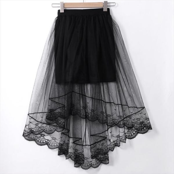 women lady mesh lace skirts lace hem stretch plain skirts casual ladies high waist elatic tulle ball gown arrival, Black
women lady mesh lace skirts lace hem stretch plain skirts casual ladies high waist elatic tulle ball gown arrival, Black