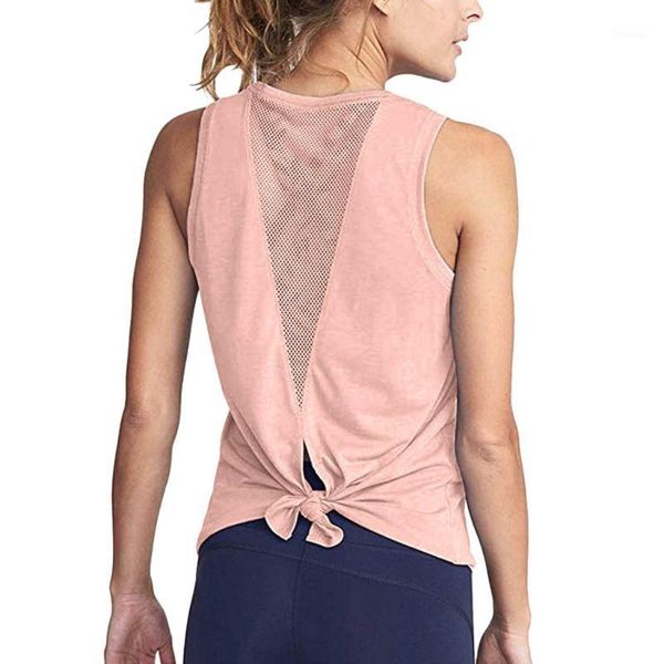 women cute workout mesh shirts activewear open back sports tank mesh stitching backless tie knot vest1, White
women cute workout mesh shirts activewear open back sports tank mesh stitching backless tie knot vest1, White