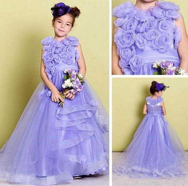 new lovely a-line satin and tulle jewel flower girls' dresses waist flowers floor length girls' birthday party gown custom made, White;blue
new lovely a-line satin and tulle jewel flower girls' dresses waist flowers floor length girls' birthday party gown custom made, White;blue