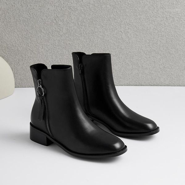 boots ins women natural leather upper ankle for short autumn and winter solid color double zipper1, Black
boots ins women natural leather upper ankle for short autumn and winter solid color double zipper1, Black