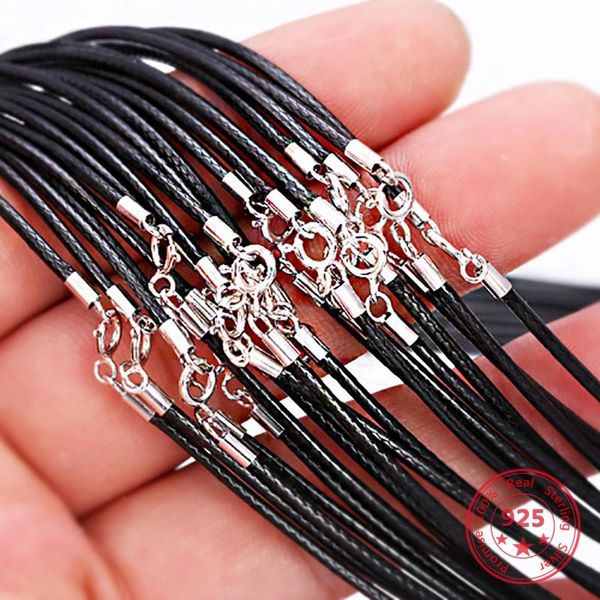 2 шт. 925 стерлингового серебра 40 45 50 55см кожаная плетеная веревка diy изготовление ручной работы для ожерелья принадлежности для ожерел, Black
2 шт. 925 стерлингового серебра 40 45 50 55см кожаная плетеная веревка diy изготовление ручной работы для ожерелья принадлежности для ожерел, Black