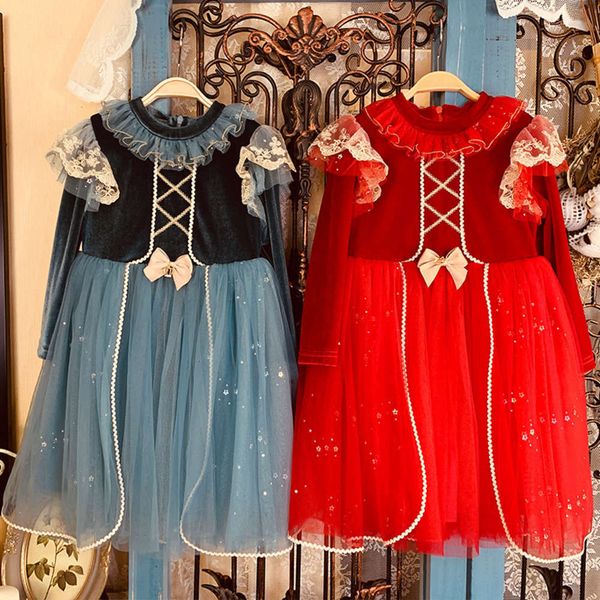new autumn sle and winter princs 2020 korean long sve veet red lace girl's drs children's wear dtc7, Red;yellow
new autumn sle and winter princs 2020 korean long sve veet red lace girl's drs children's wear dtc7, Red;yellow