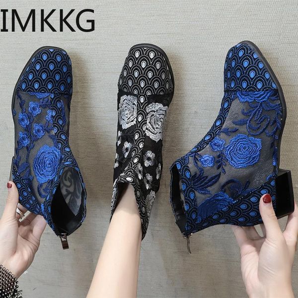 fashion short boots women's blue boots summer autumn new single botas hollow women's zip floral shoes zapatos de mujer, Black
fashion short boots women's blue boots summer autumn new single botas hollow women's zip floral shoes zapatos de mujer, Black
