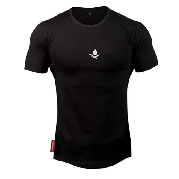 men's t-shirts cotton short sleeve t shirt slim running sports gym men fitness bodybuilding work out summer casual brand clothing, White;black 
men's t-shirts cotton short sleeve t shirt slim running sports gym men fitness bodybuilding work out summer casual brand clothing, White;black