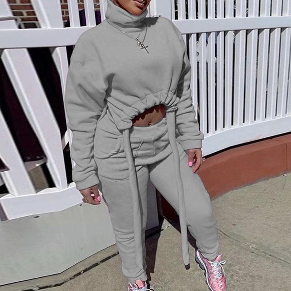 women's tracksuits two piece set high neck crop drawstring women velvet tracksuit jogger pants sportswear sweat suit loungewear 2 pcs, Gray
women's tracksuits two piece set high neck crop drawstring women velvet tracksuit jogger pants sportswear sweat suit loungewear 2 pcs, Gray