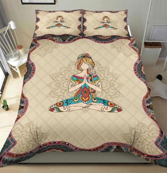 mandala 3pcs quilt pillowcase bedding set quilted duvet cover bed cover set home textiles