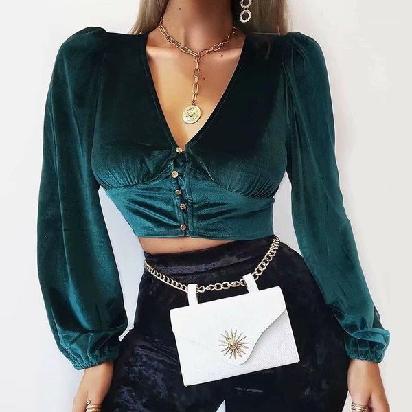 new street wear women's velvet soft v-neck short blouse female buttons designer autumn spring shirts chic girl's 1, White
new street wear women's velvet soft v-neck short blouse female buttons designer autumn spring shirts chic girl's 1, White