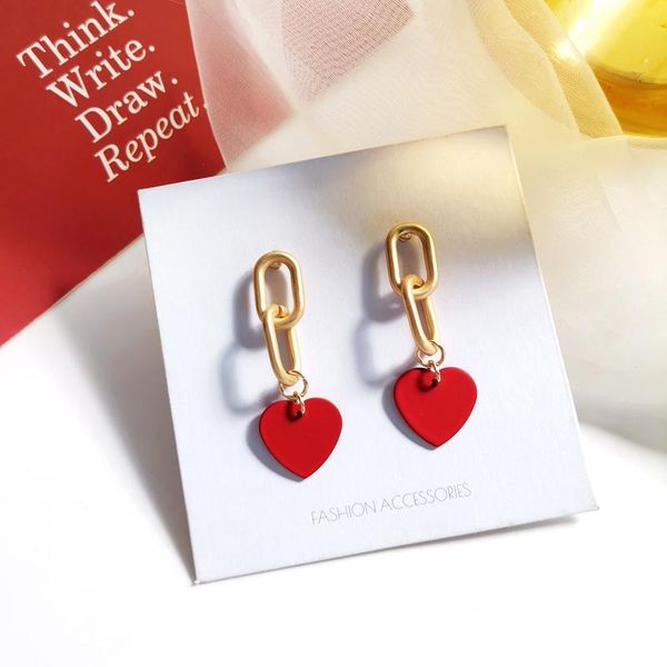 dangle & chandelier elegant red heart earrings retro temperament metal chain long stud golden accessories fashion jewelry, Silver
dangle & chandelier elegant red heart earrings retro temperament metal chain long stud golden accessories fashion jewelry, Silver