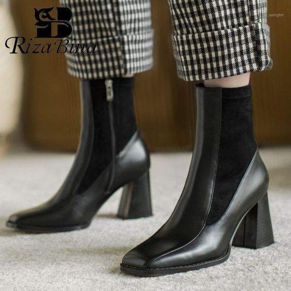 boots rizabina women high heel real leather thick square toe ankle fashion short size 33-411, Black
boots rizabina women high heel real leather thick square toe ankle fashion short size 33-411, Black