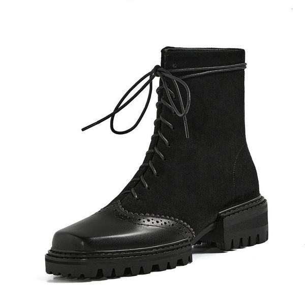 2021 new genuine leather women's ankle boots fashion chunky heels pumps working prom shoes woman 6mce, Black
2021 new genuine leather women's ankle boots fashion chunky heels pumps working prom shoes woman 6mce, Black