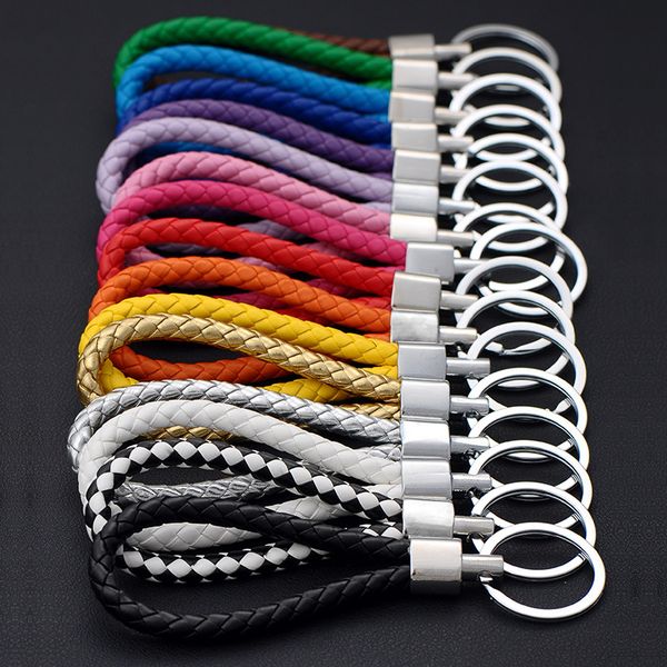 metal leather rope woven keychain fashion handmade rings chains men or women keys holder key cover auto keyring gifts, Silver
metal leather rope woven keychain fashion handmade rings chains men or women keys holder key cover auto keyring gifts, Silver