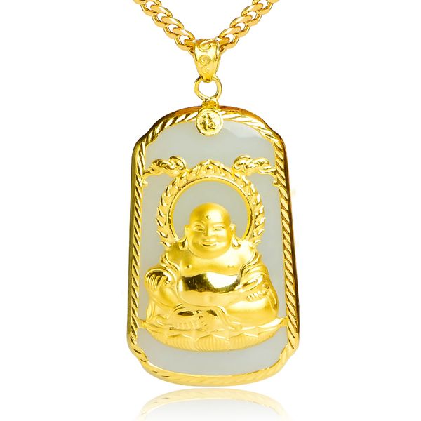 collar gold-plated buddha's of fat jade smiling buddha (white jade) w/cuban jail c4df, Silver
collar gold-plated buddha's of fat jade smiling buddha (white jade) w/cuban jail c4df, Silver