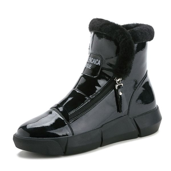 leather boots for women warm winter shoes; non-slip thick plush ankle boots with soft soles with zipper at the back. xdx-008, Black
leather boots for women warm winter shoes; non-slip thick plush ankle boots with soft soles with zipper at the back. xdx-008, Black