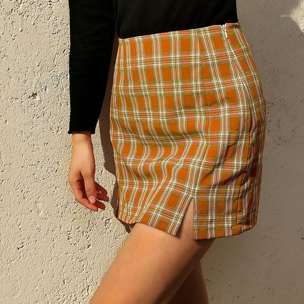 short skirt plaid all-match short skirt split high waist summer plaid mini1, Black
short skirt plaid all-match short skirt split high waist summer plaid mini1, Black