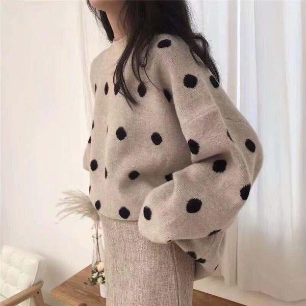 new 2020 polka dot knitting pullover sweater for woman autumn winter o-neck full sleeve loose female sweater jumper plus size1, White;black
new 2020 polka dot knitting pullover sweater for woman autumn winter o-neck full sleeve loose female sweater jumper plus size1, White;black