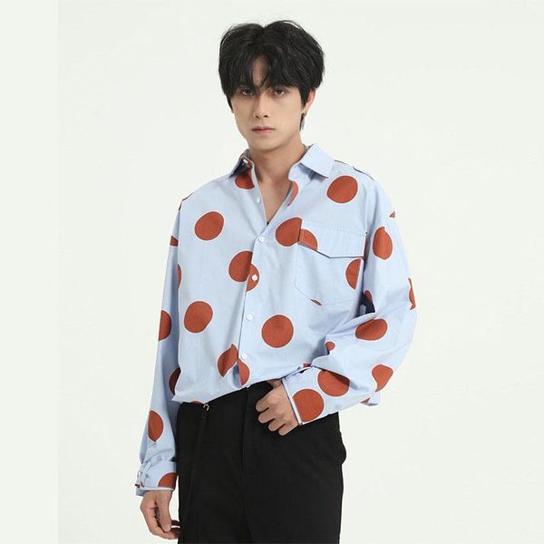 male high street hip hop vintage fashion dress shirts japan korea style men dots loose casual long sleeve shirts1, White;black
male high street hip hop vintage fashion dress shirts japan korea style men dots loose casual long sleeve shirts1, White;black