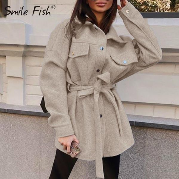women's wool & blends women fashion jackets coats with belt loose woolen jacket coat vintage long sleeve pockets female outerwear chic, Black
women's wool & blends women fashion jackets coats with belt loose woolen jacket coat vintage long sleeve pockets female outerwear chic, Black