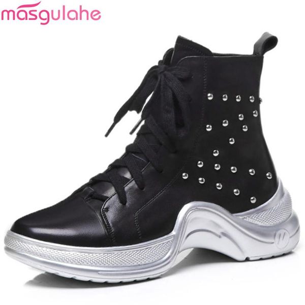 masgulahe black white fashion autumn winter boots round toe sneakers ankle boots lace up ladies genuine leather rivet
masgulahe black white fashion autumn winter boots round toe sneakers ankle boots lace up ladies genuine leather rivet
