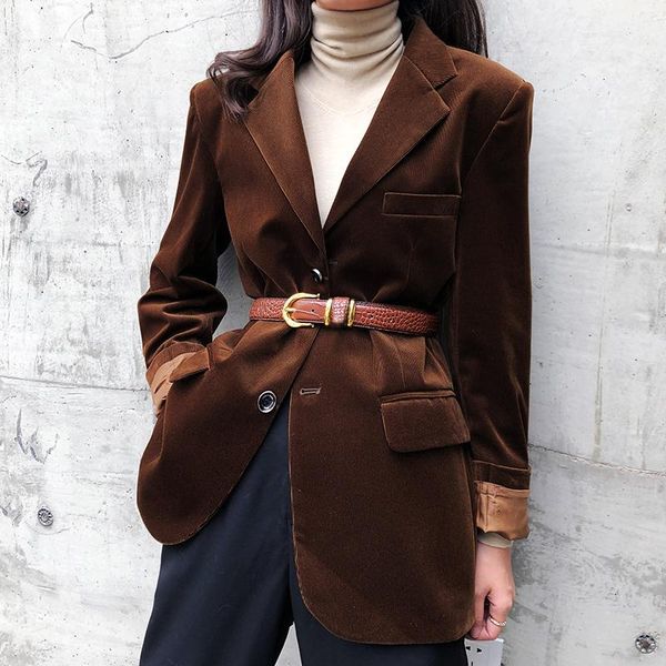 women's suits & blazers 2021 casual corduroy blazer women spring autumn coat temperament slim fit gold velvet chic suit vintage female, White;black 
women's suits & blazers 2021 casual corduroy blazer women spring autumn coat temperament slim fit gold velvet chic suit vintage female, White;black