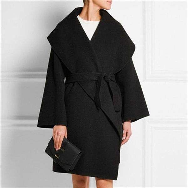 woolen coat women fashion loose shawl collar lace up belt large size simplicity 2020 new winter thick ladies jacket commute1, Black
woolen coat women fashion loose shawl collar lace up belt large size simplicity 2020 new winter thick ladies jacket commute1, Black