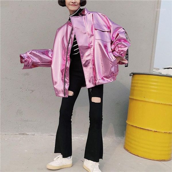 spring women metal batwing sleeve silver bomber jacket streetwear big size pink hip hop punk outwear1, Black;brown
spring women metal batwing sleeve silver bomber jacket streetwear big size pink hip hop punk outwear1, Black;brown