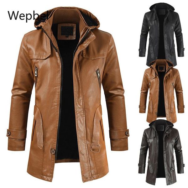 wepbel men pu jackets casual fashion leather pu hooded coats slim fit young men's leather coat long section faux, Black
wepbel men pu jackets casual fashion leather pu hooded coats slim fit young men's leather coat long section faux, Black